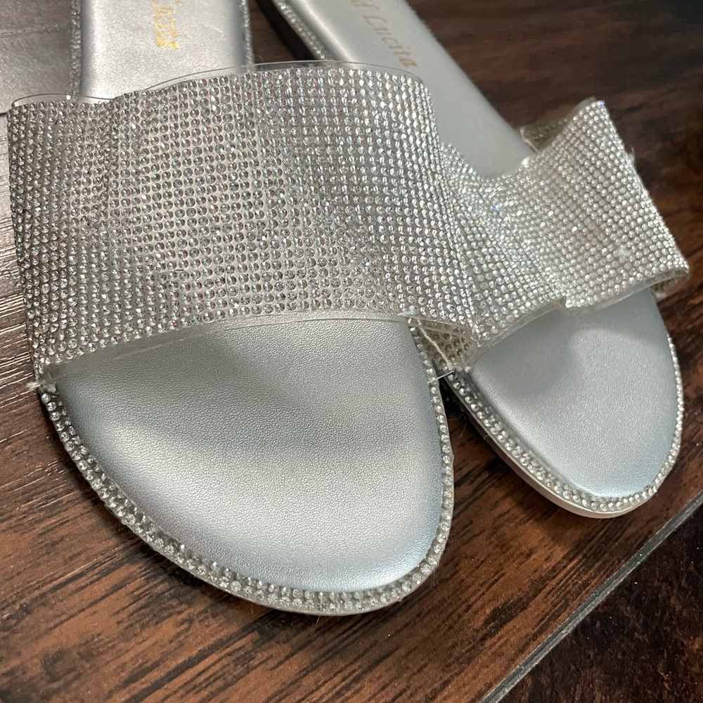 Silver Rhinestone Sandals - Picture 5 of 5